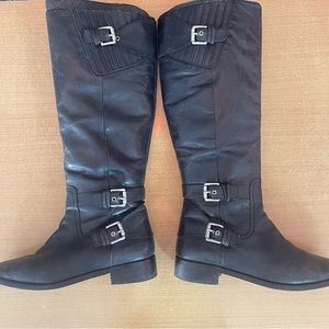 Black leather M. Kors boots. Size 8.
